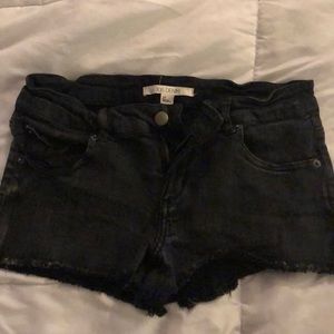 Black cut off shorts